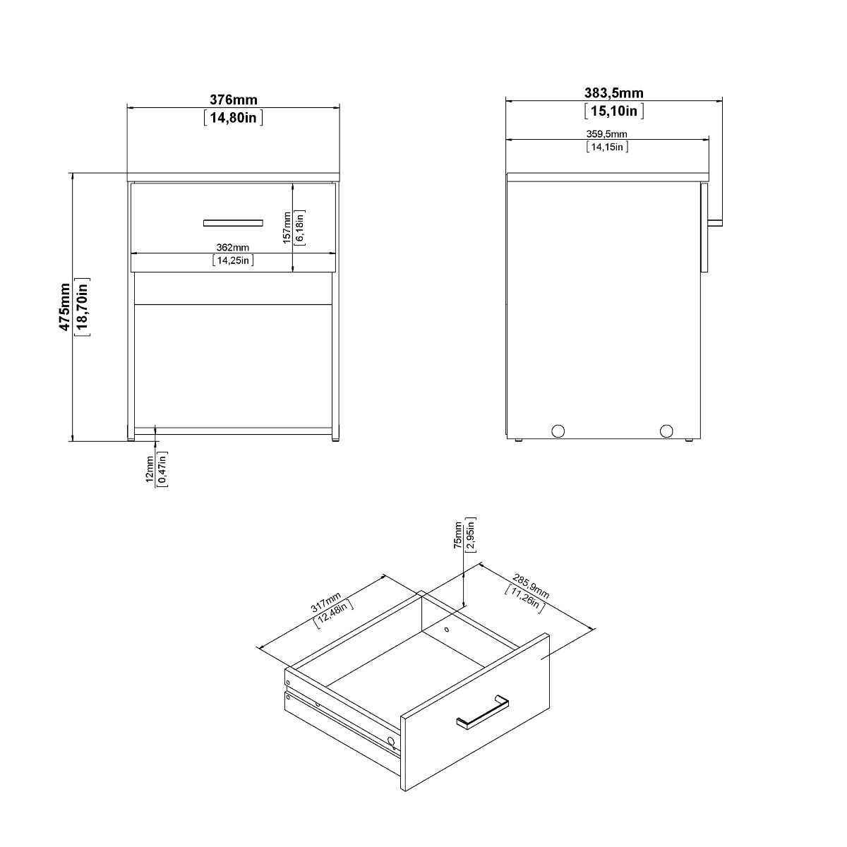 Better Magna Bedroom Furniture Set Bedside Dimensions-Better Bed Company