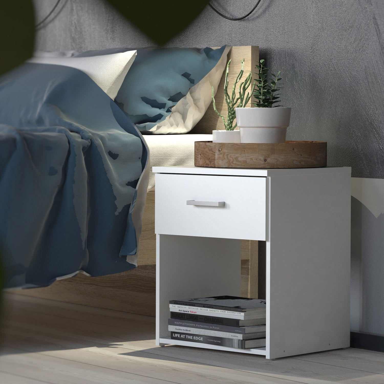 Furniture To Go Space Bedside 1 Drawer White-Better Bed Company