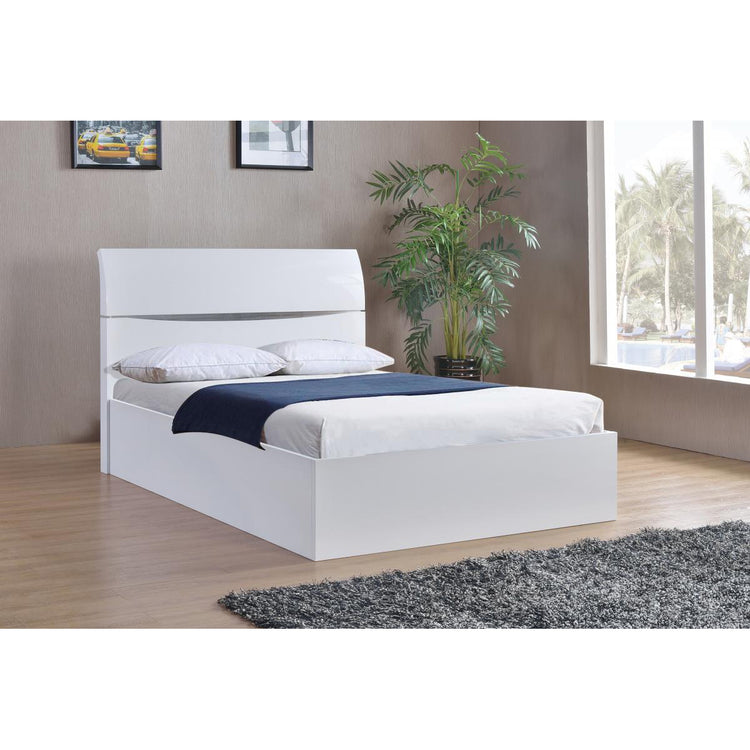 Heartlands Arden High Gloss Storage Bed Double/King Size White - Better Bed Company