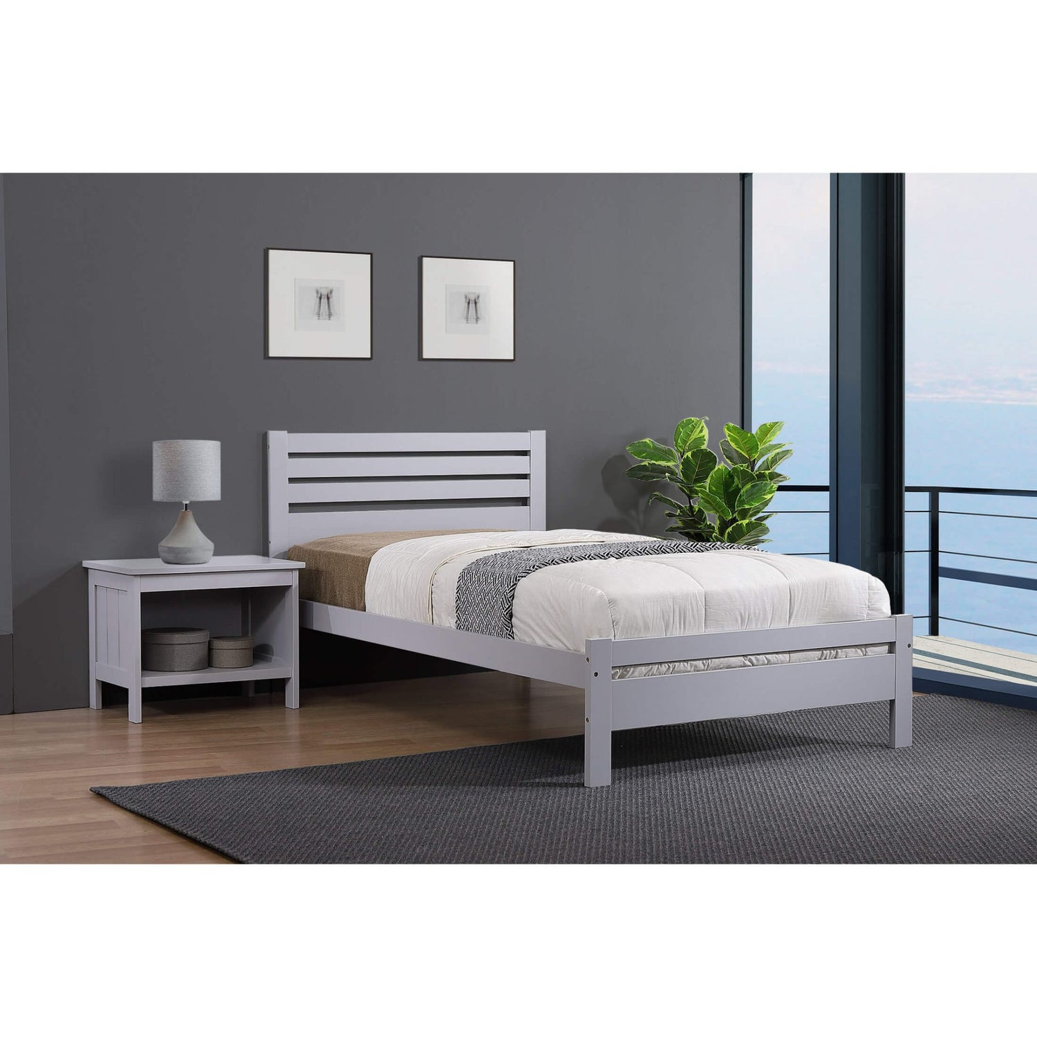 Heartlands Furniture Astley Solid Hardwood Bed-Grey-Better Bed Company