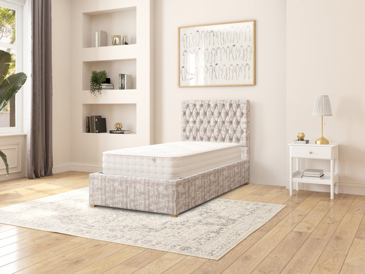 Rand Velvet Ottoman Bed