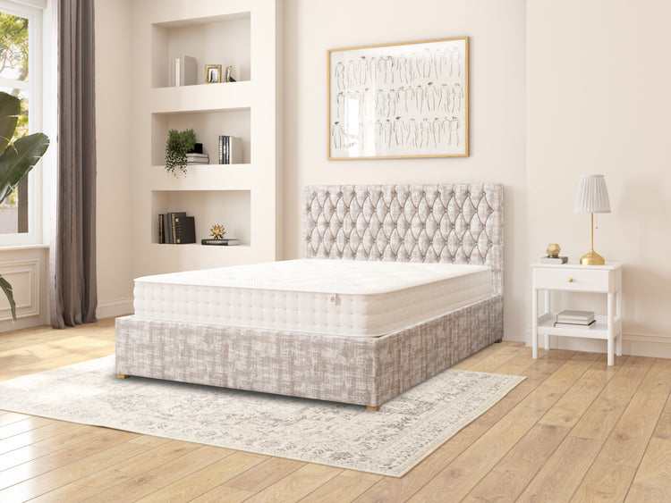 Rand Velvet Ottoman Bed