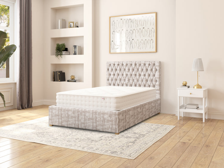 Rand Velvet Ottoman Bed