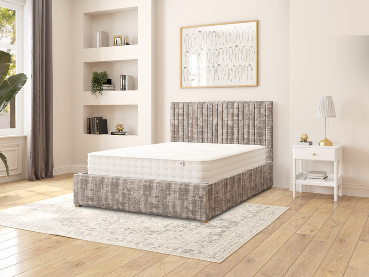 Nicklaus Velvet Ottoman Bed