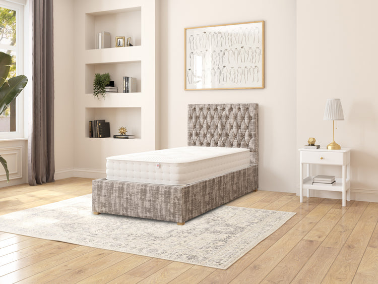 Rand Velvet Ottoman Bed