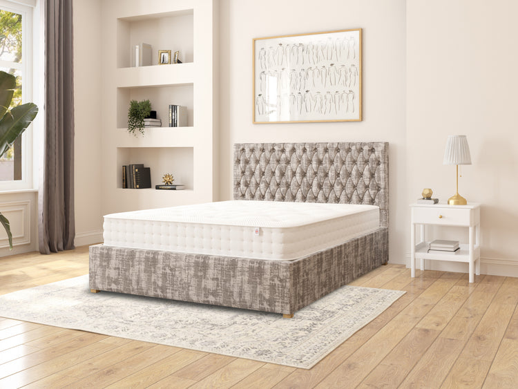 Rand Velvet Ottoman Bed