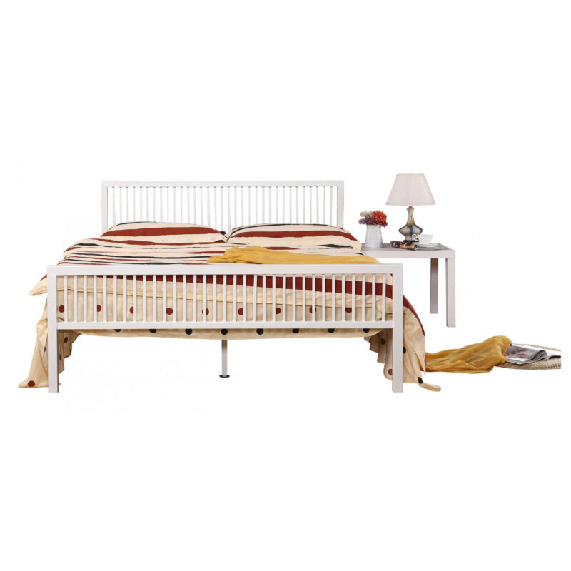 Heartlands Funiture Karachi Metal Bed-White-Better Bed Company