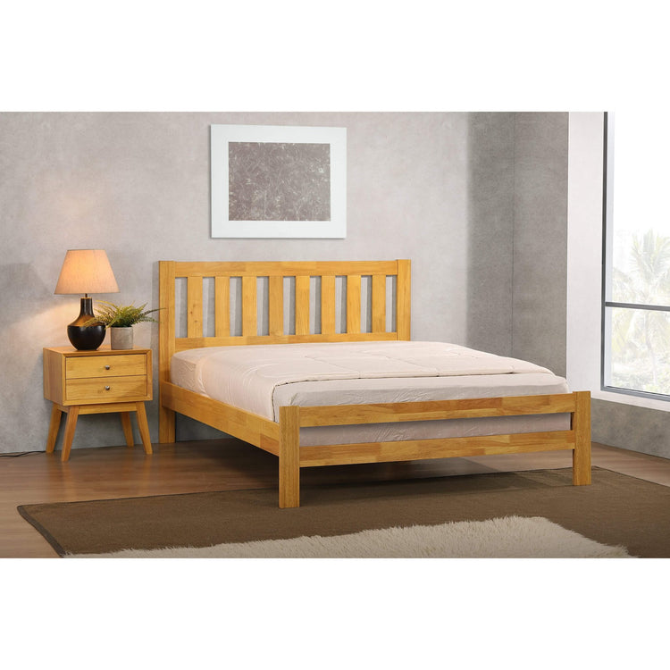 Heartlands Furniture Kempton Solid Hardwood Bed-Oak-Better Bed Company