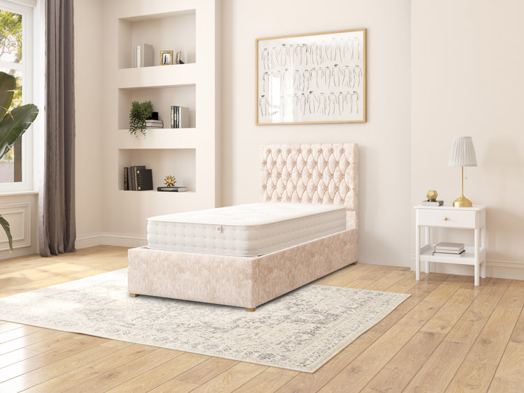 Rand Velvet Ottoman Bed