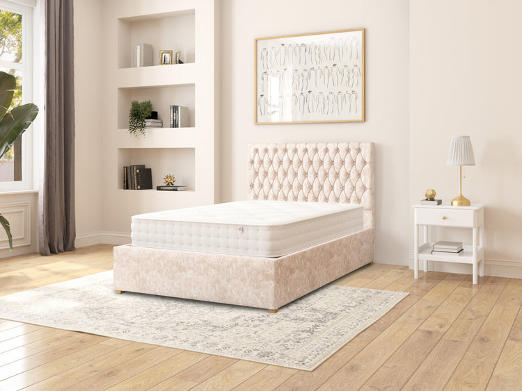 Rand Velvet Ottoman Bed