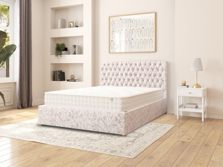 Rand Velvet Ottoman Bed