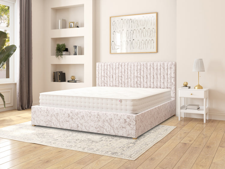 Nicklaus Velvet Ottoman Bed