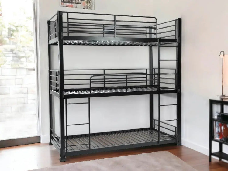 Wholesale Beds No Bolt 3 Tier Metal Bunk Bed-Better Bed Company