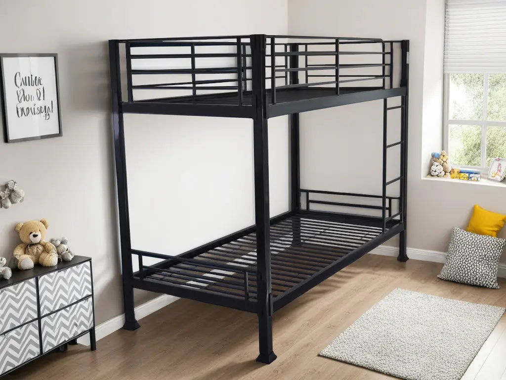 Wholesale Beds No Bolt Metal Bunk Bed Black-Better Bed Company