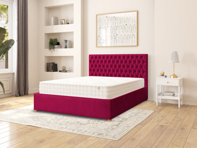 Rand Velvet Ottoman Bed