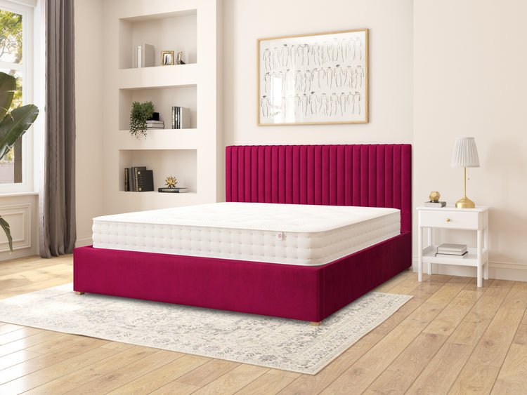 Nicklaus Velvet Ottoman Bed