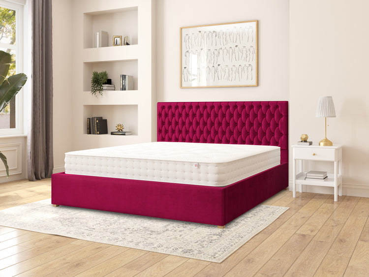 Rand Velvet Ottoman Bed