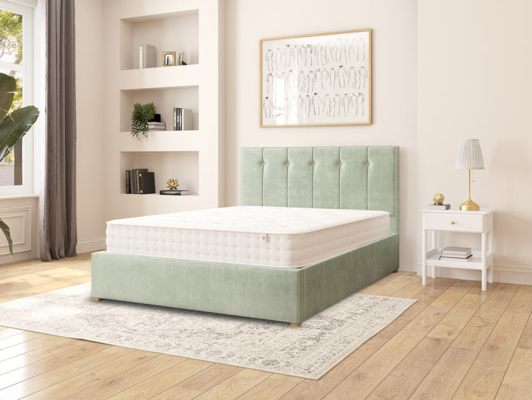 Ederle Velvet Ottoman Bed