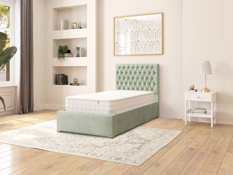 Rand Velvet Ottoman Bed