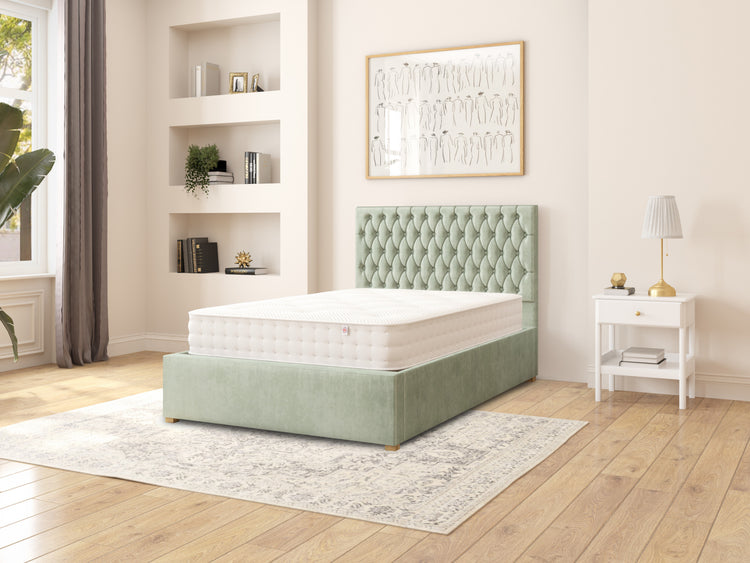 Rand Velvet Ottoman Bed