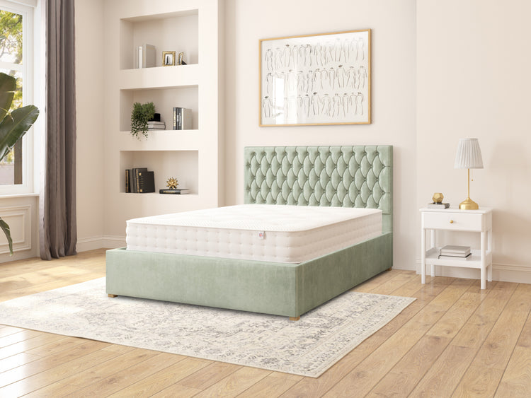 Rand Velvet Ottoman Bed