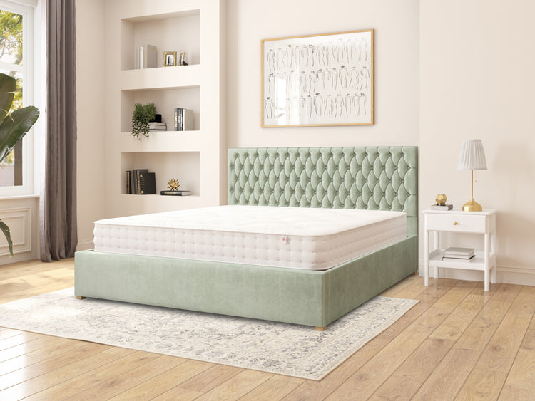 Rand Velvet Ottoman Bed