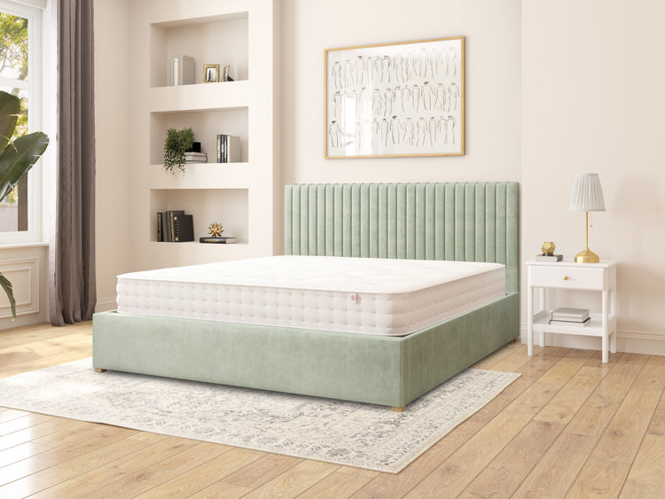 Nicklaus Velvet Ottoman Bed