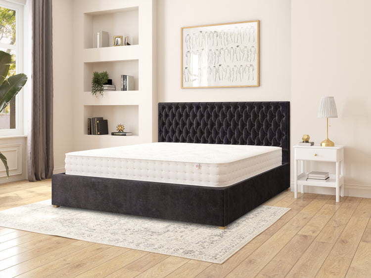 Rand Velvet Ottoman Bed