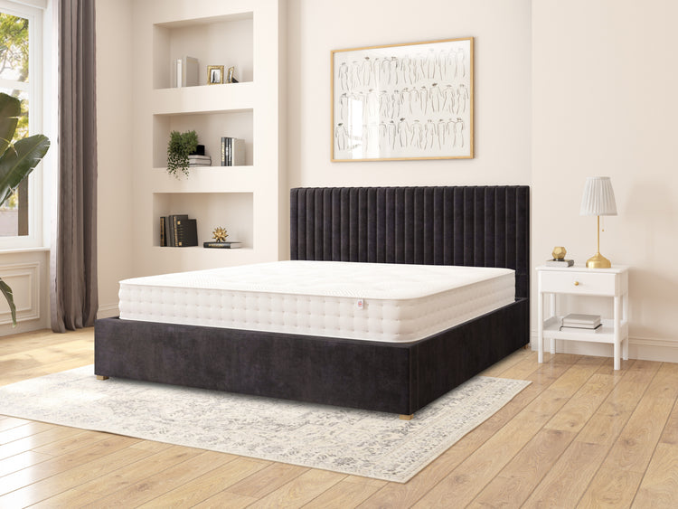 Nicklaus Velvet Ottoman Bed