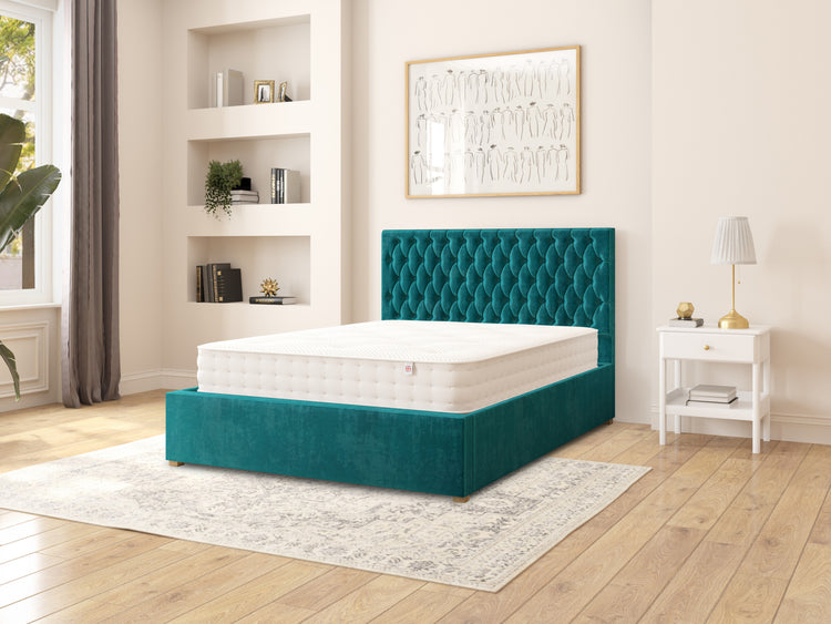 Rand Velvet Ottoman Bed