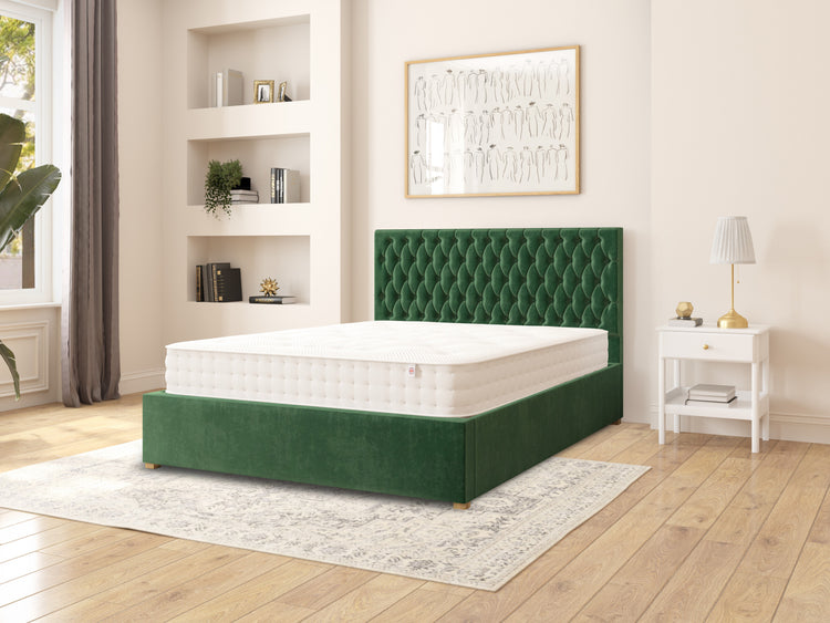 Rand Velvet Ottoman Bed