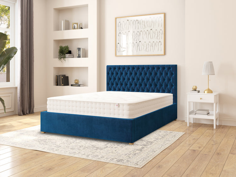 Rand Velvet Ottoman Bed