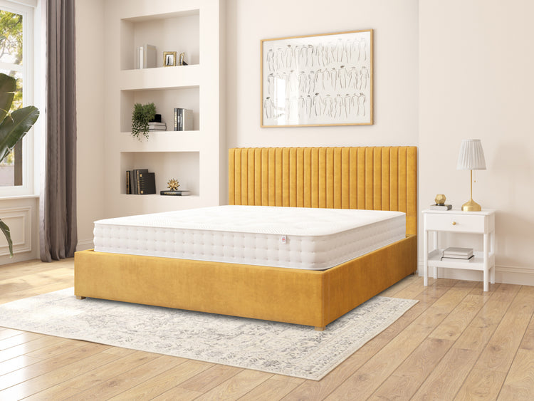 Nicklaus Velvet Ottoman Bed