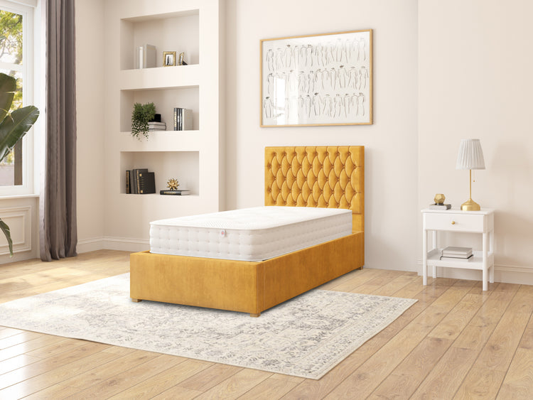 Rand Velvet Ottoman Bed