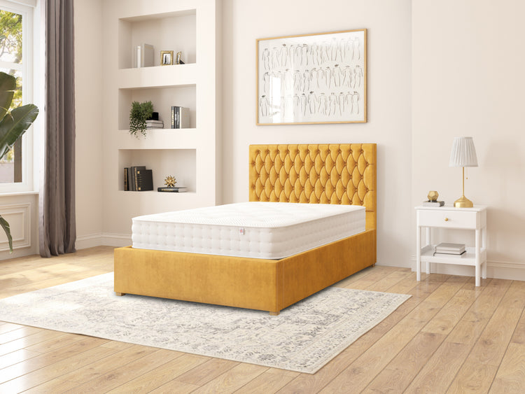 Rand Velvet Ottoman Bed