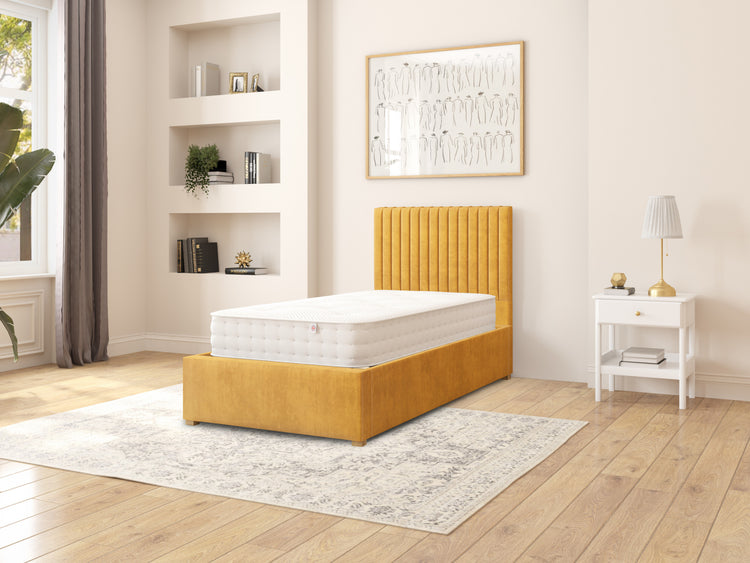 Nicklaus Velvet Ottoman Bed