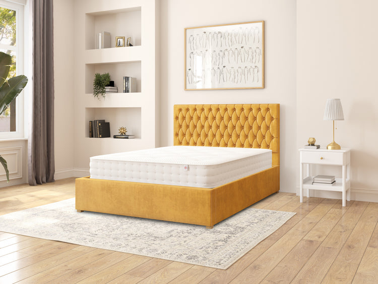 Rand Velvet Ottoman Bed