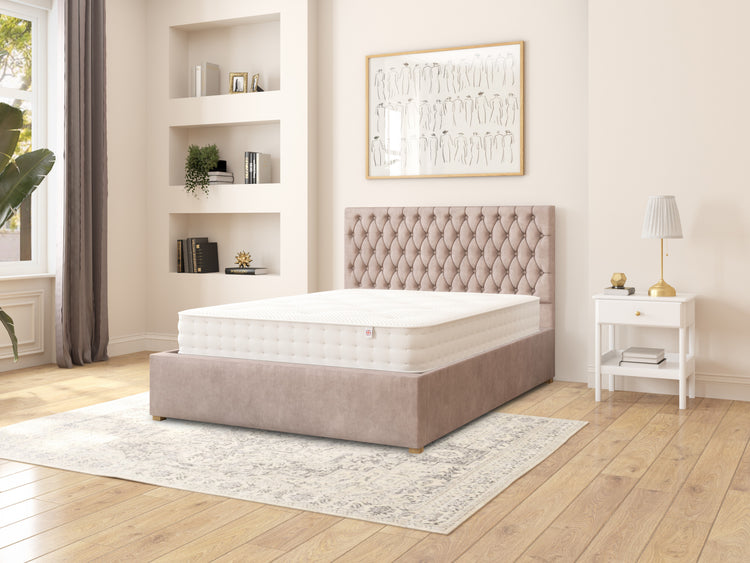 Rand Velvet Ottoman Bed