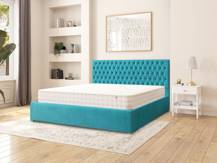 Rand Velvet Ottoman Bed