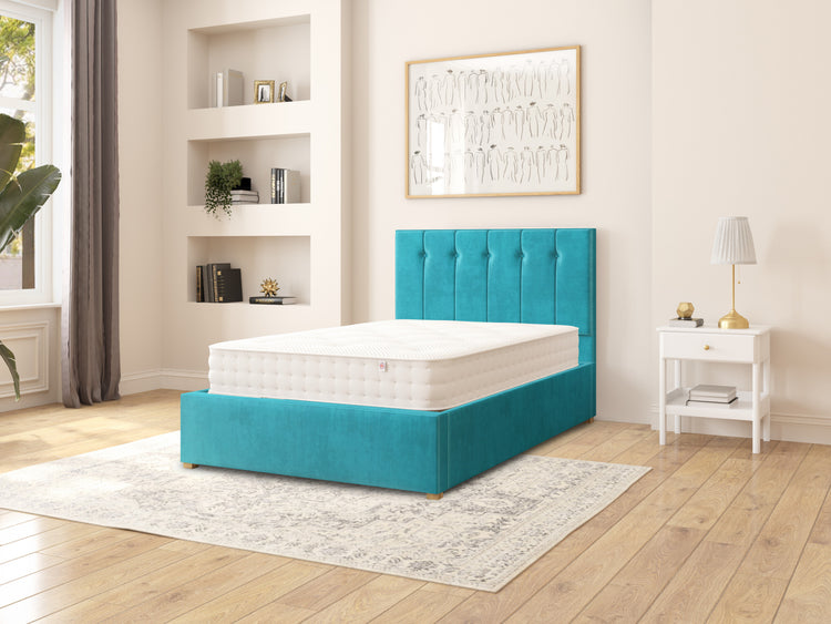 Ederle Velvet Ottoman Bed