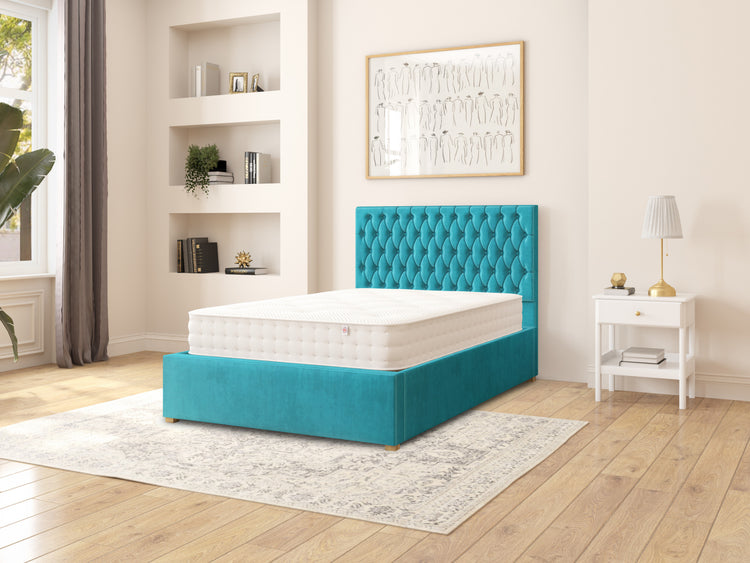 Rand Velvet Ottoman Bed