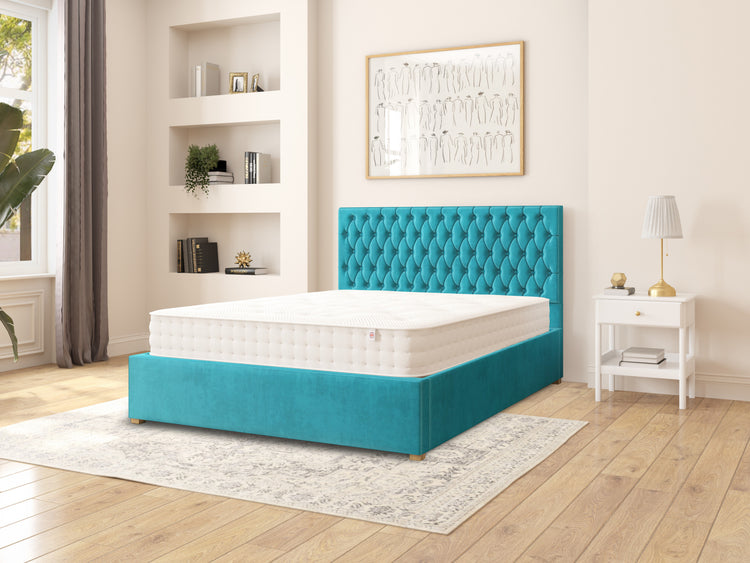 Rand Velvet Ottoman Bed