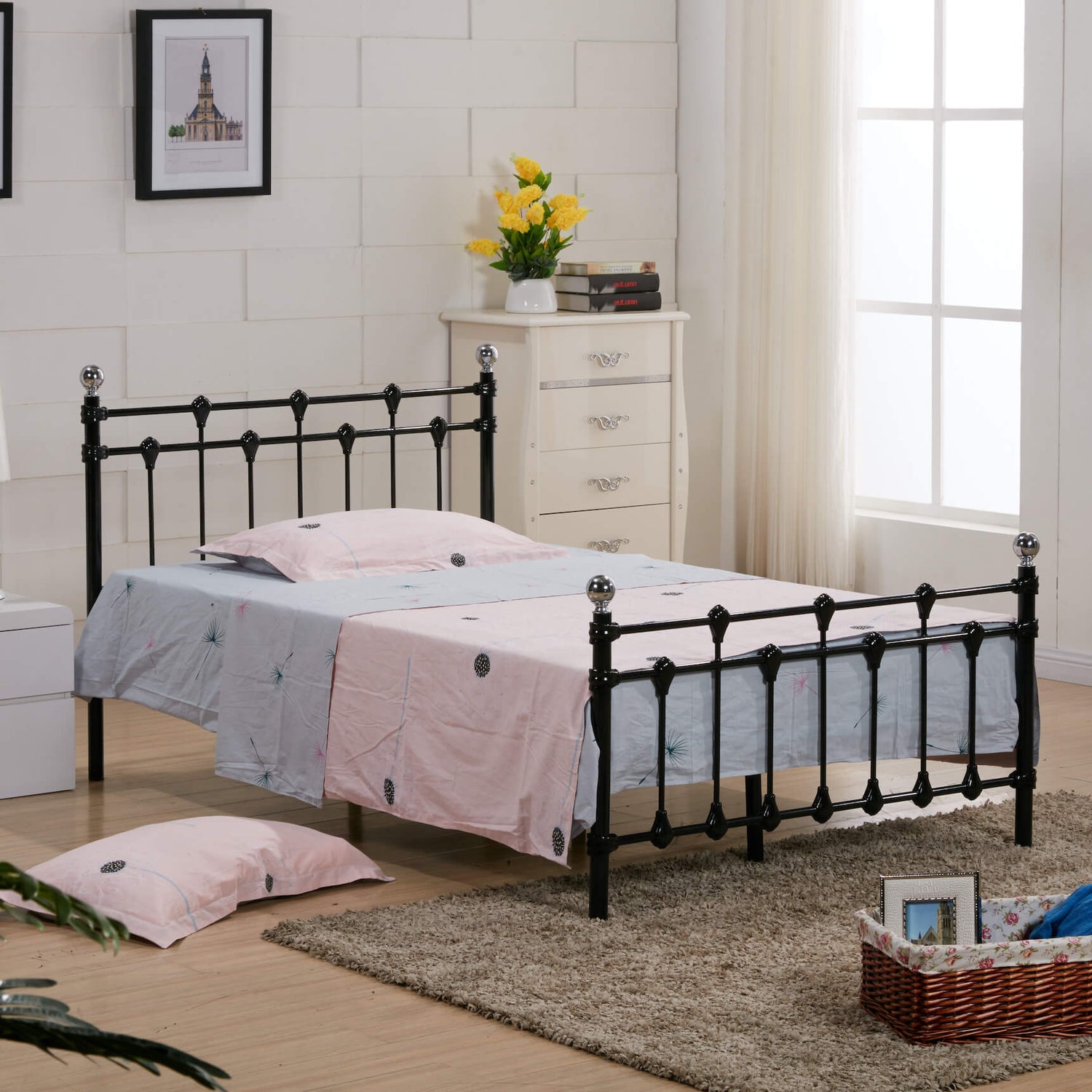 Heartlands Rochelle Metal Bed-Double Black-Better Bed Company