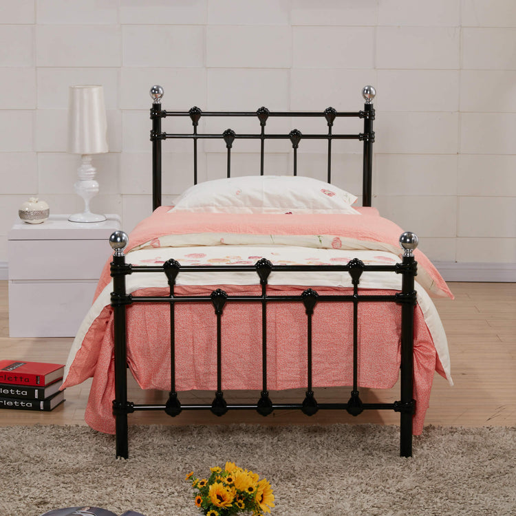 Heartlands Rochelle Metal Bed-Single Black-Better Bed Company