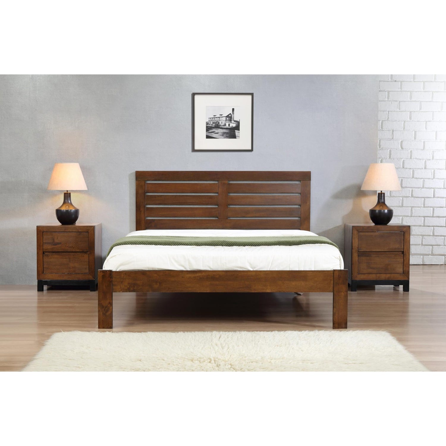 Heartlands Furniture Vulcan Bed Rustic Oak-Small Double-Better Bed Company