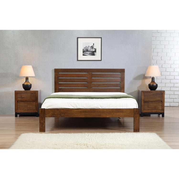 Heartlands Furniture Vulcan Bed Rustic Oak-Small Double-Better Bed Company