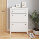 GFW Deluxe Shoe Cabinet With Drawer White-Better Bed Company