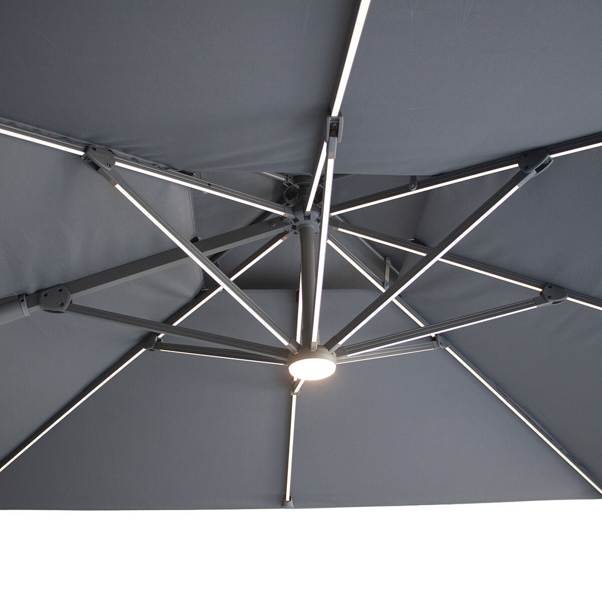 Maze Apollo Solar LED 3m x 3m Square Rotating Cantilever Parasol Light-Better Bed Company