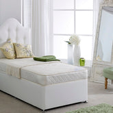 Bedmaster Diamond Divan Bed White Fabric-Better Bed Company