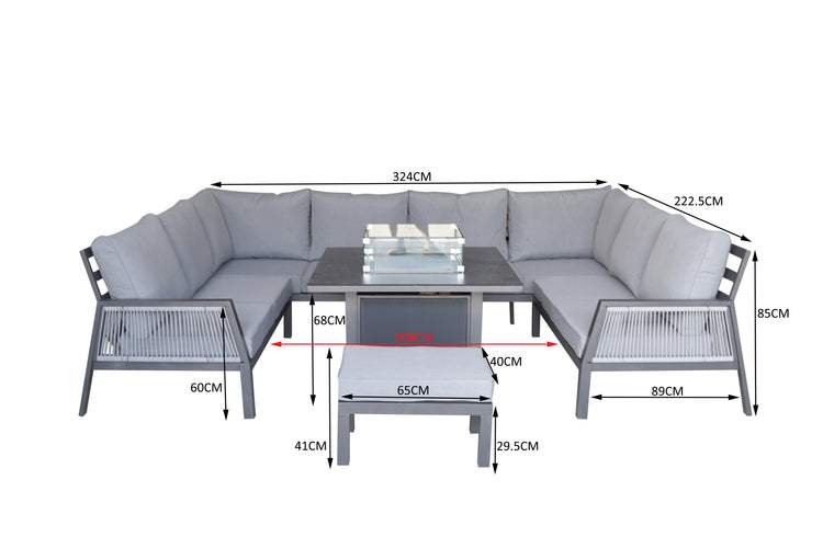 Signature Weave Bettina U Shape With Gas Fire Pit Set-Better Bed Company